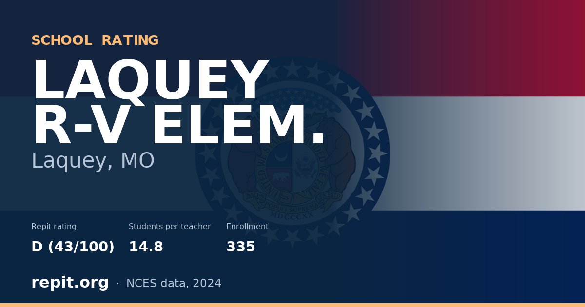 LAQUEY R-V ELEM., Laquey, MO — Repit school rating D (43/100)