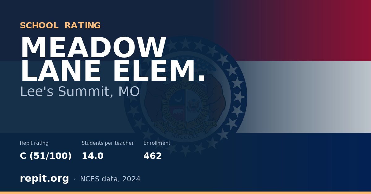 MEADOW LANE ELEM., Lee's Summit, MO — Repit school rating C (51/100)