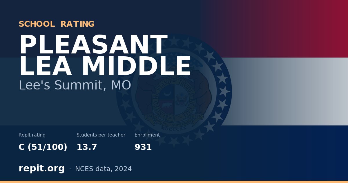 PLEASANT LEA MIDDLE, Lee's Summit, MO — Repit school rating C (51/100)