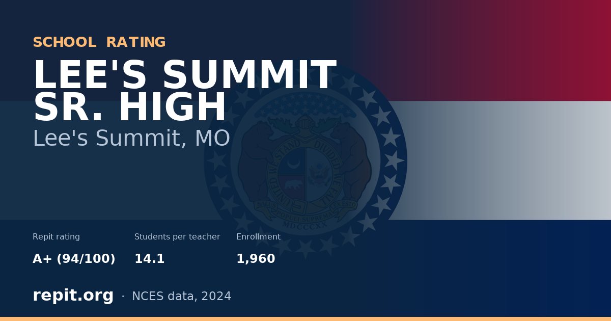 LEE'S SUMMIT SR. HIGH, Lee's Summit, MO — Repit school rating A+ (94/100)