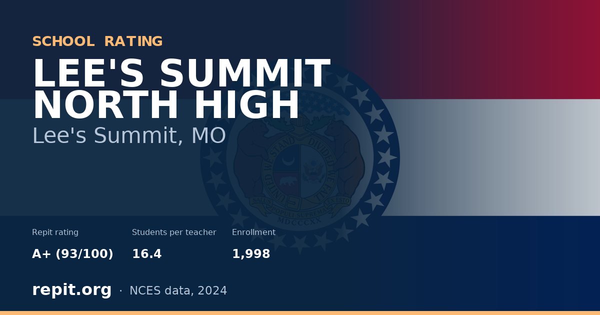LEE'S SUMMIT NORTH HIGH, Lee's Summit, MO — Repit school rating A+ (93/100)