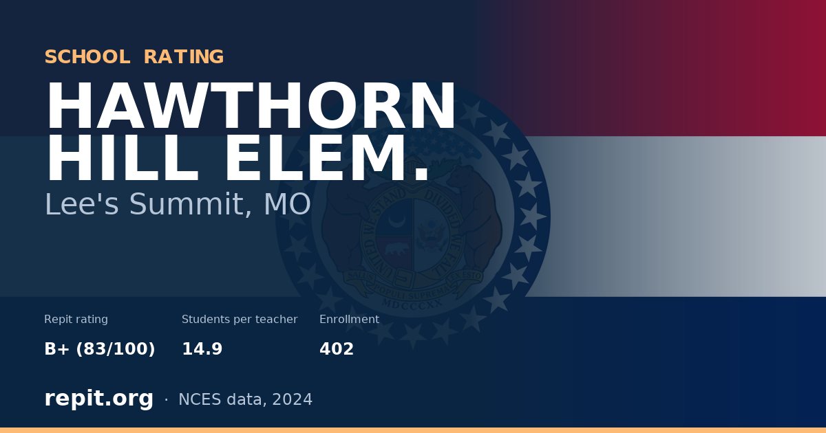 HAWTHORN HILL ELEM., Lee's Summit, MO — Repit school rating B+ (83/100)