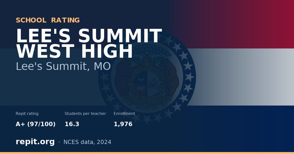 LEE'S SUMMIT WEST HIGH, Lee's Summit, MO — Repit school rating A+ (97/100)