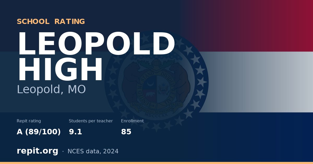 LEOPOLD HIGH, Leopold, MO — Repit school rating A (89/100)