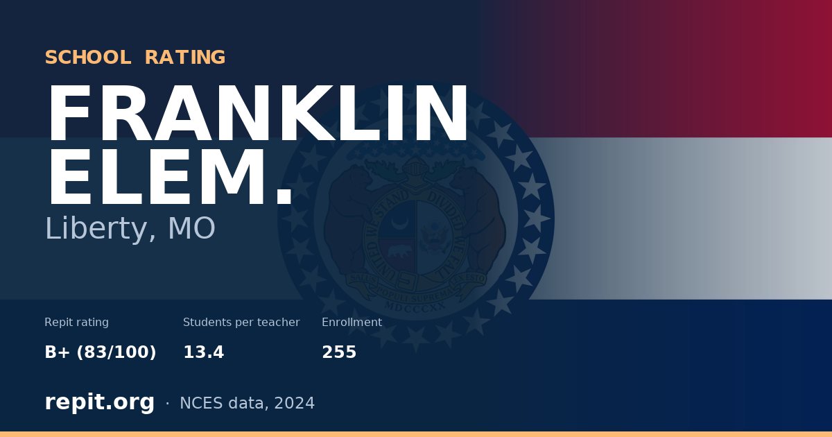 FRANKLIN ELEM., Liberty, MO — Repit school rating B+ (83/100)