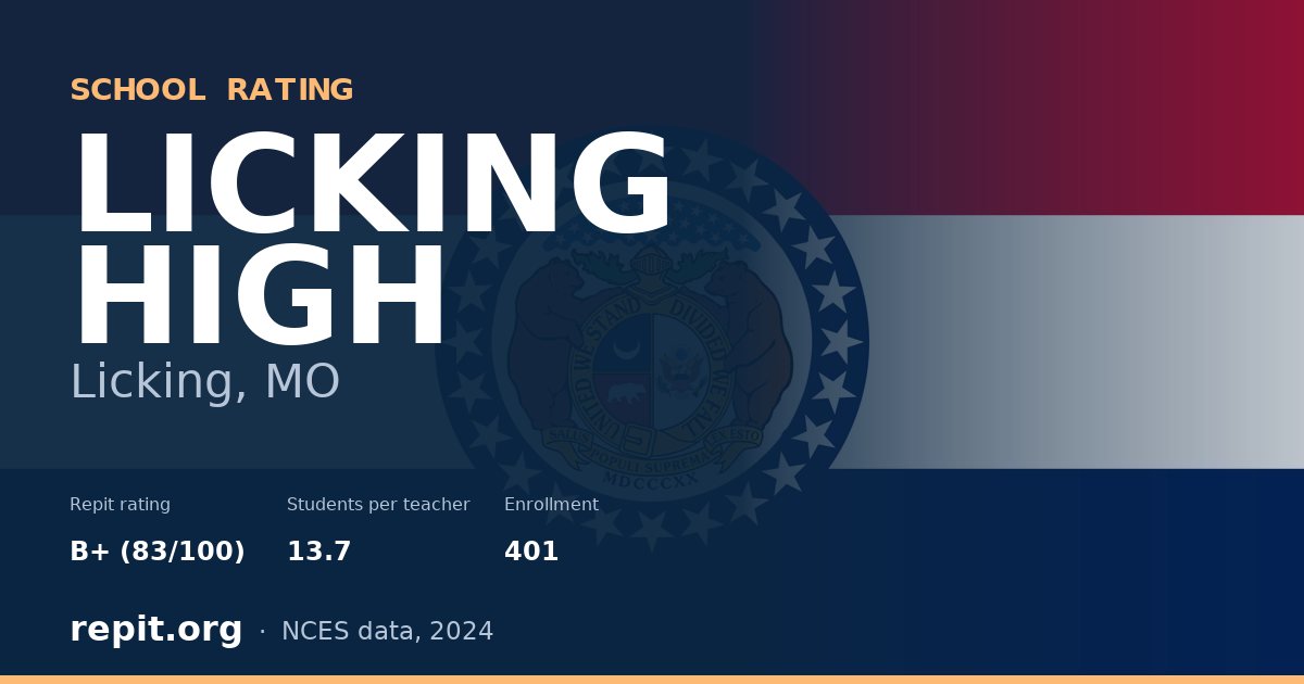 LICKING HIGH, Licking, MO — Repit school rating B+ (83/100)