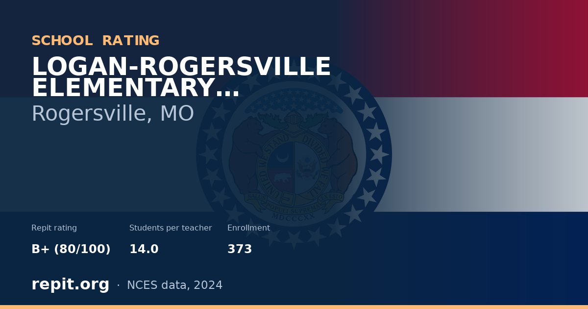 LOGAN-ROGERSVILLE ELEMENTARY, Rogersville, MO — Repit school rating B+ (80/100)