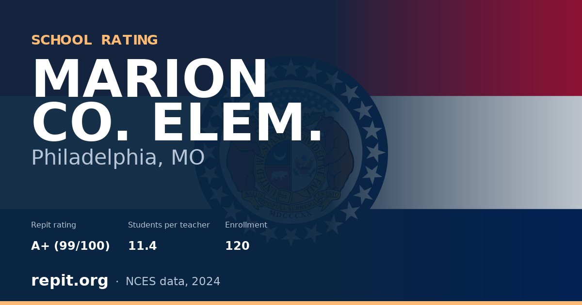 MARION CO. ELEM., Philadelphia, MO — Repit school rating A+ (99/100)