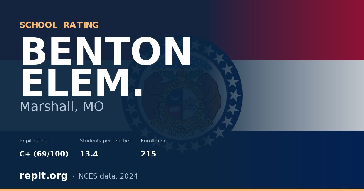 BENTON ELEM., Marshall, MO — Repit school rating C+ (69/100)