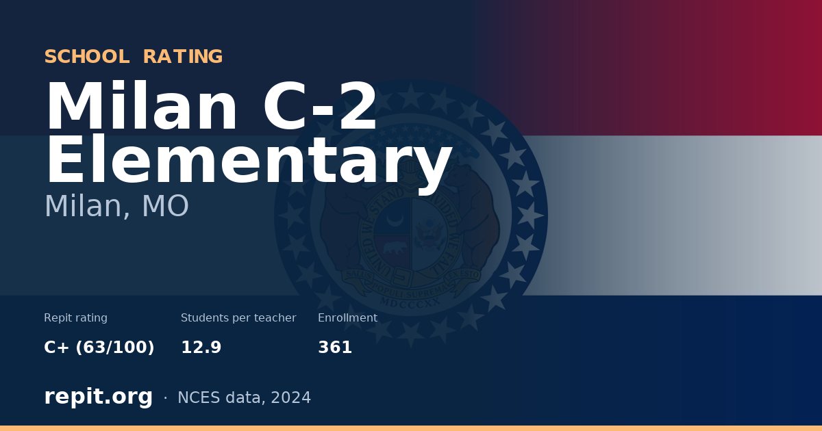 Milan C-2 Elementary, Milan, MO — Repit school rating C+ (63/100)