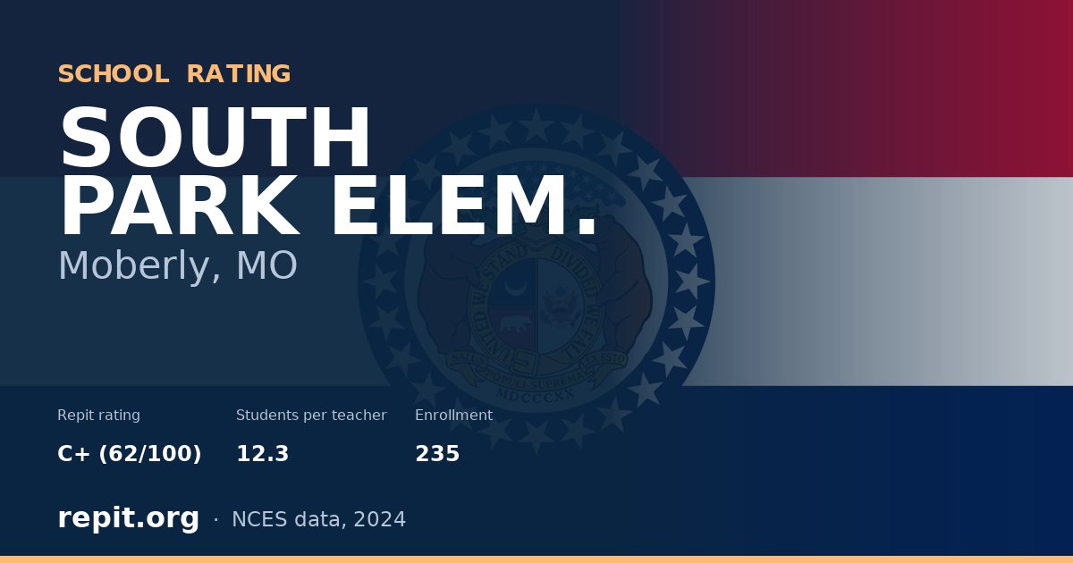 SOUTH PARK ELEM., Moberly, MO — Repit school rating C+ (62/100)
