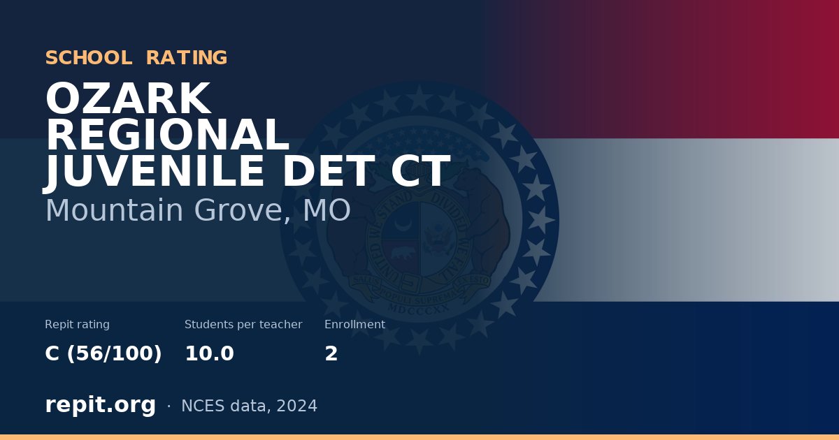 OZARK REGIONAL JUVENILE DET CT, Mountain Grove, MO — Repit school rating C (56/100)