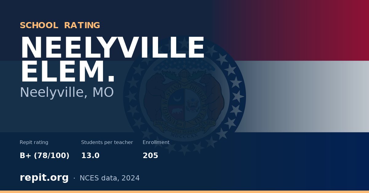 NEELYVILLE ELEM., Neelyville, MO — Repit school rating B+ (78/100)