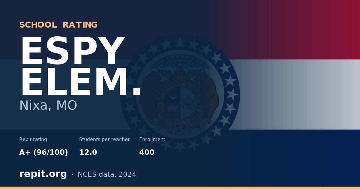 ESPY ELEM., Nixa, MO — Repit school rating A+ (96/100)