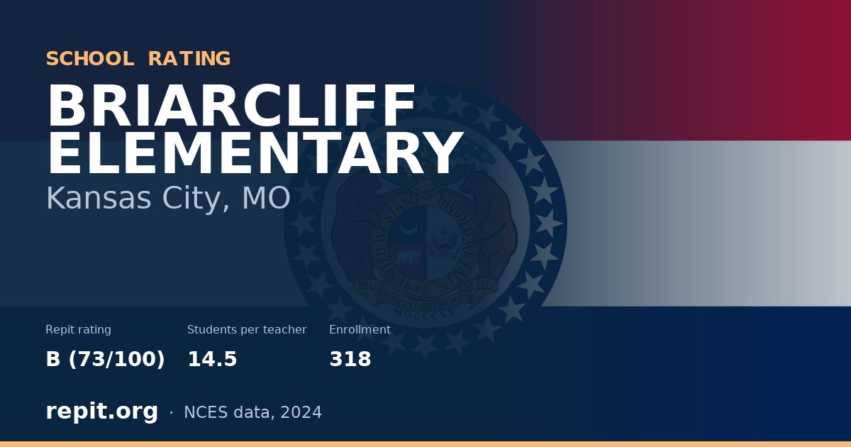 BRIARCLIFF ELEMENTARY, Kansas City, MO — Repit school rating B (73/100)