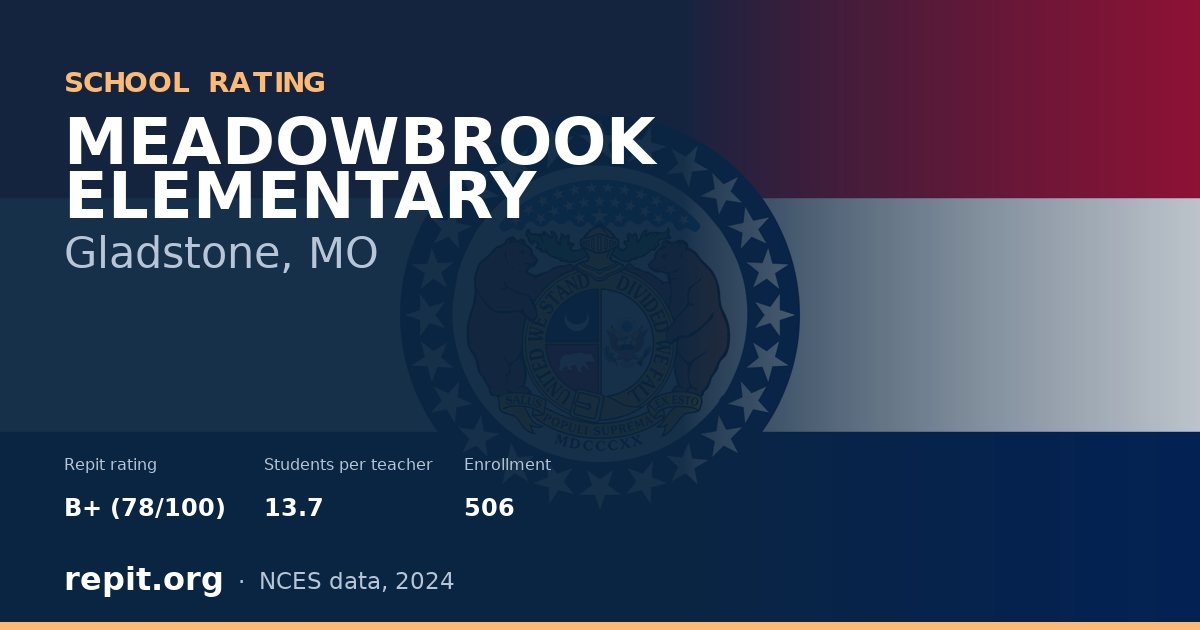 MEADOWBROOK ELEMENTARY, Gladstone, MO — Repit school rating B+ (78/100)
