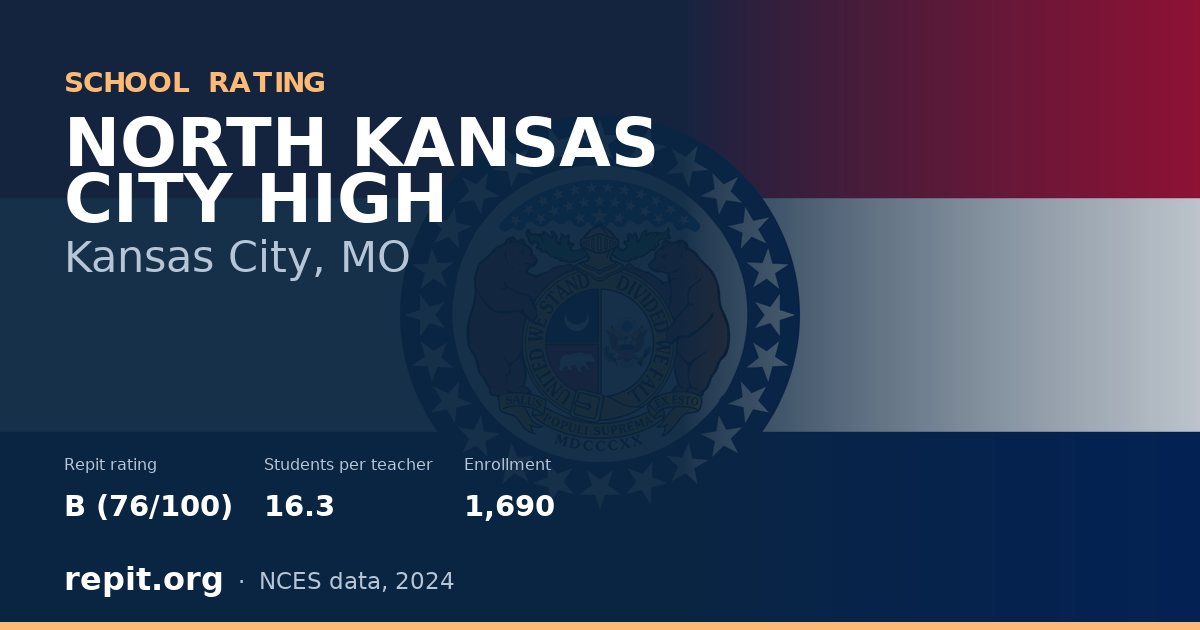 NORTH KANSAS CITY HIGH, Kansas City, MO — Repit school rating B (76/100)