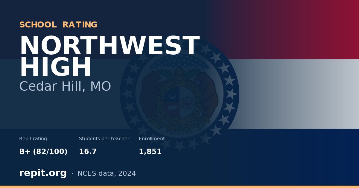 NORTHWEST HIGH, Cedar Hill, MO — Repit school rating B+ (82/100)