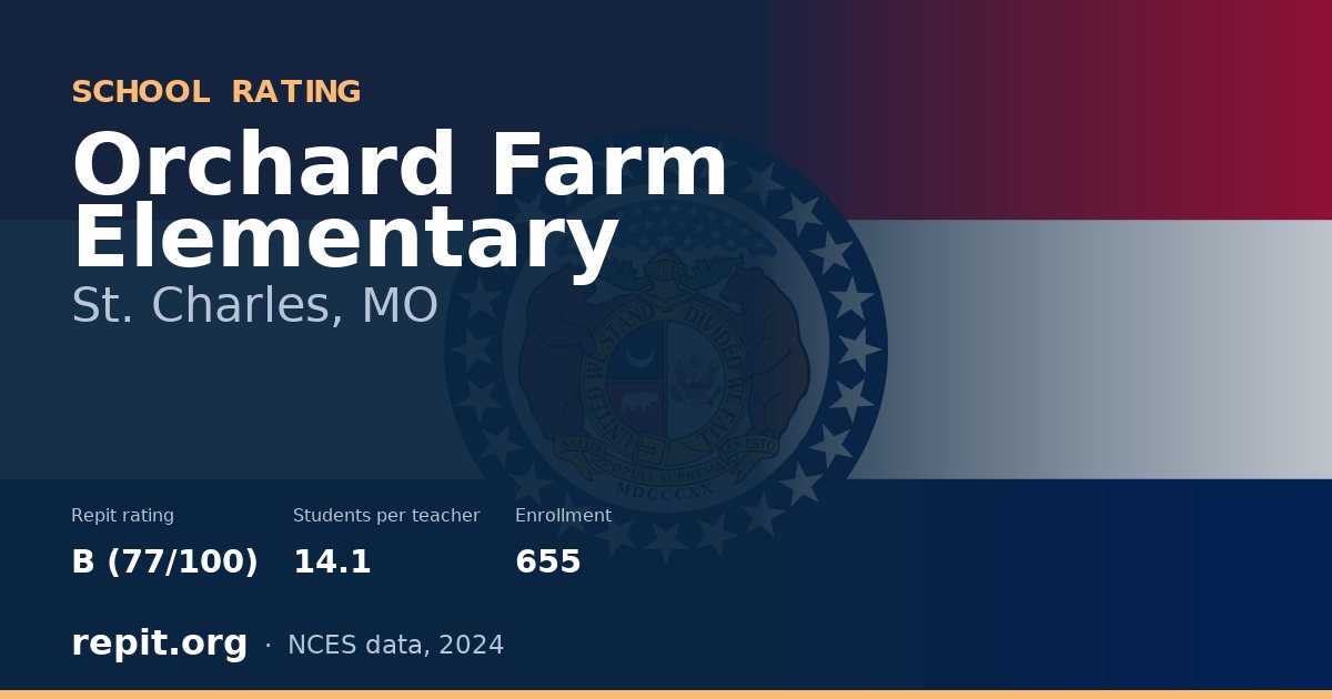 Orchard Farm Elementary, St. Charles, MO — Repit school rating B (77/100)
