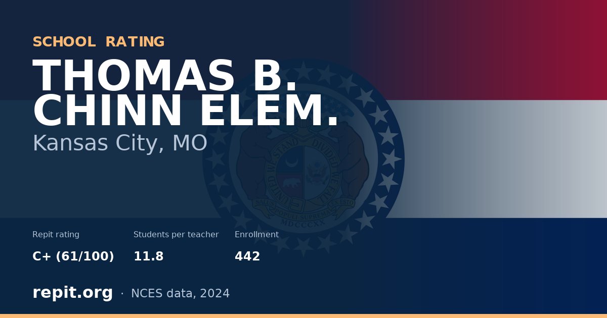 THOMAS B. CHINN ELEM., Kansas City, MO — Repit school rating C+ (61/100)