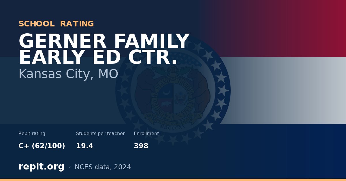 GERNER FAMILY EARLY ED CTR., Kansas City, MO — Repit school rating C+ (62/100)