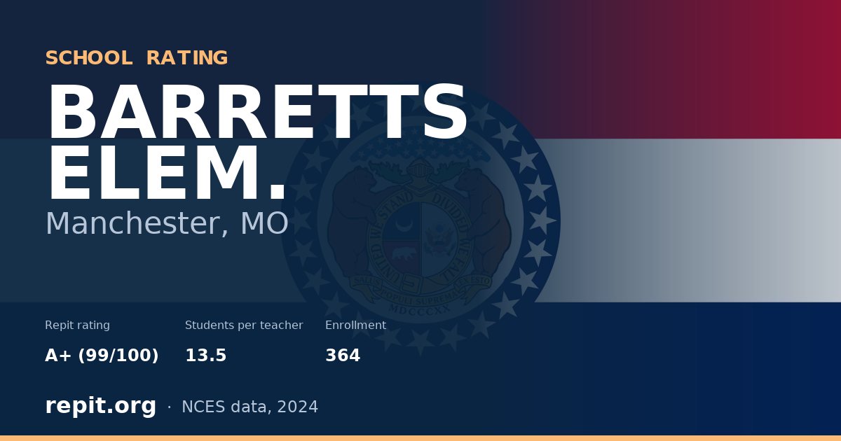 BARRETTS ELEM., Manchester, MO — Repit school rating A+ (99/100)
