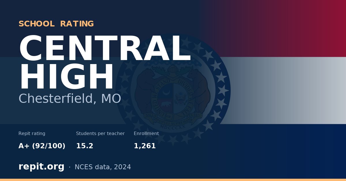 CENTRAL HIGH, Chesterfield, MO — Repit school rating A+ (92/100)