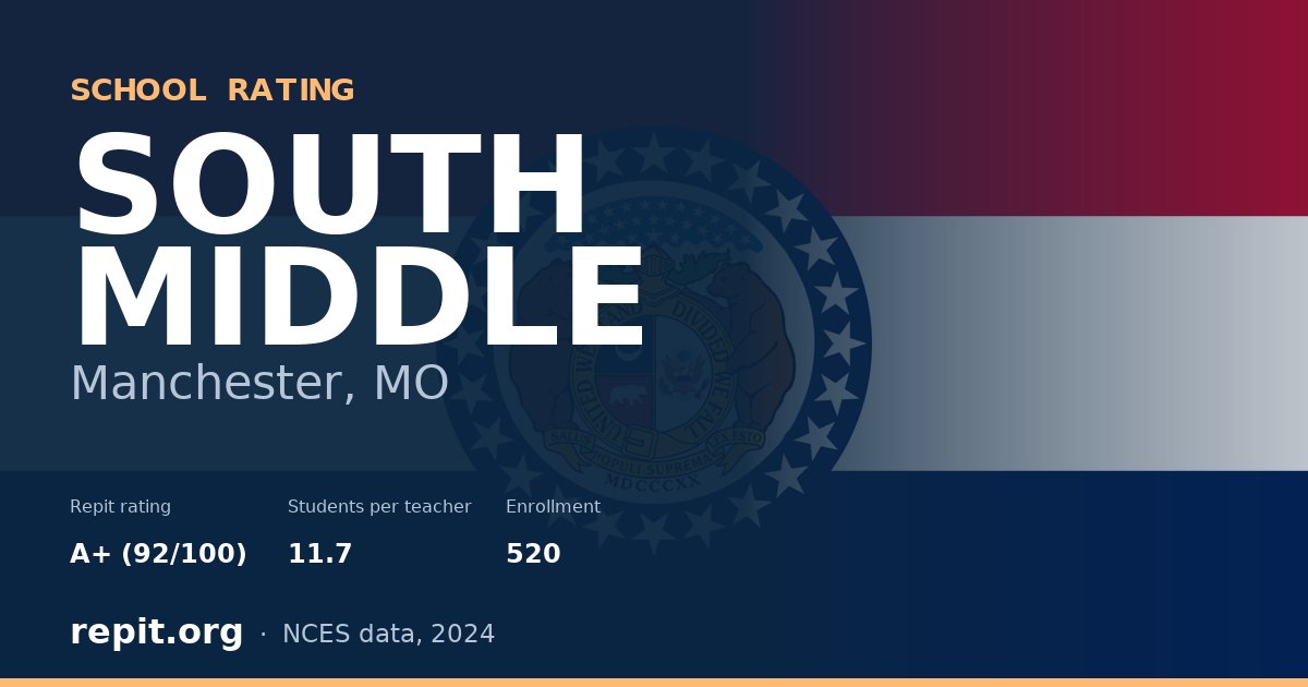 SOUTH MIDDLE, Manchester, MO — Repit school rating A+ (92/100)