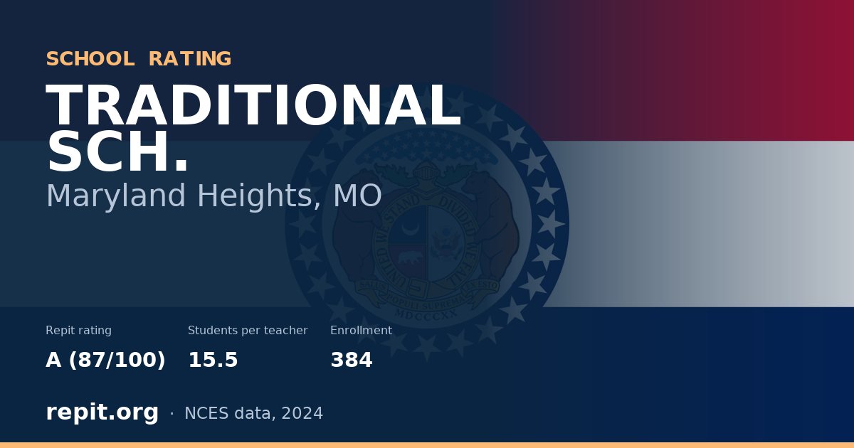 TRADITIONAL SCH., Maryland Heights, MO — Repit school rating A (87/100)