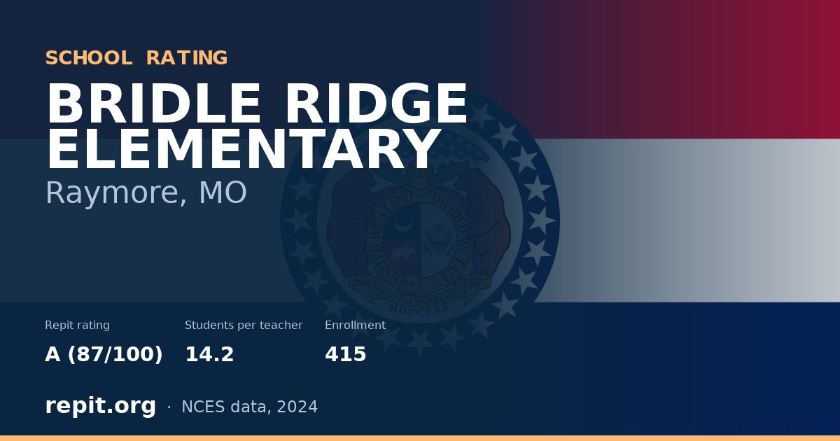 BRIDLE RIDGE ELEMENTARY, Raymore, MO — Repit school rating A (87/100)