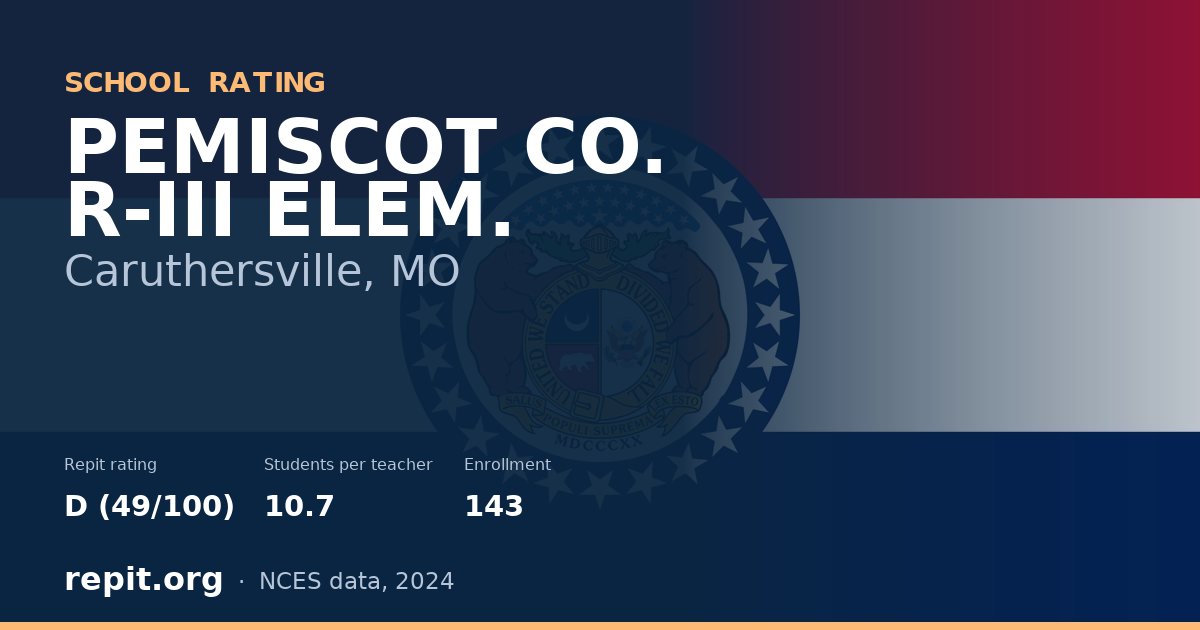PEMISCOT CO. R-III ELEM., Caruthersville, MO — Repit school rating D (49/100)