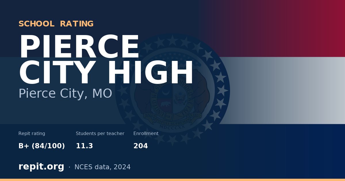 PIERCE CITY HIGH, Pierce City, MO — Repit school rating B+ (84/100)