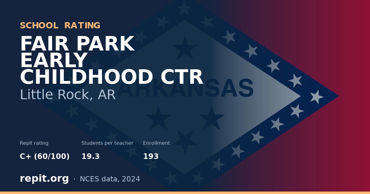 FAIR PARK EARLY CHILDHOOD CTR, Little Rock, AR — Repit school rating C+ (60/100)