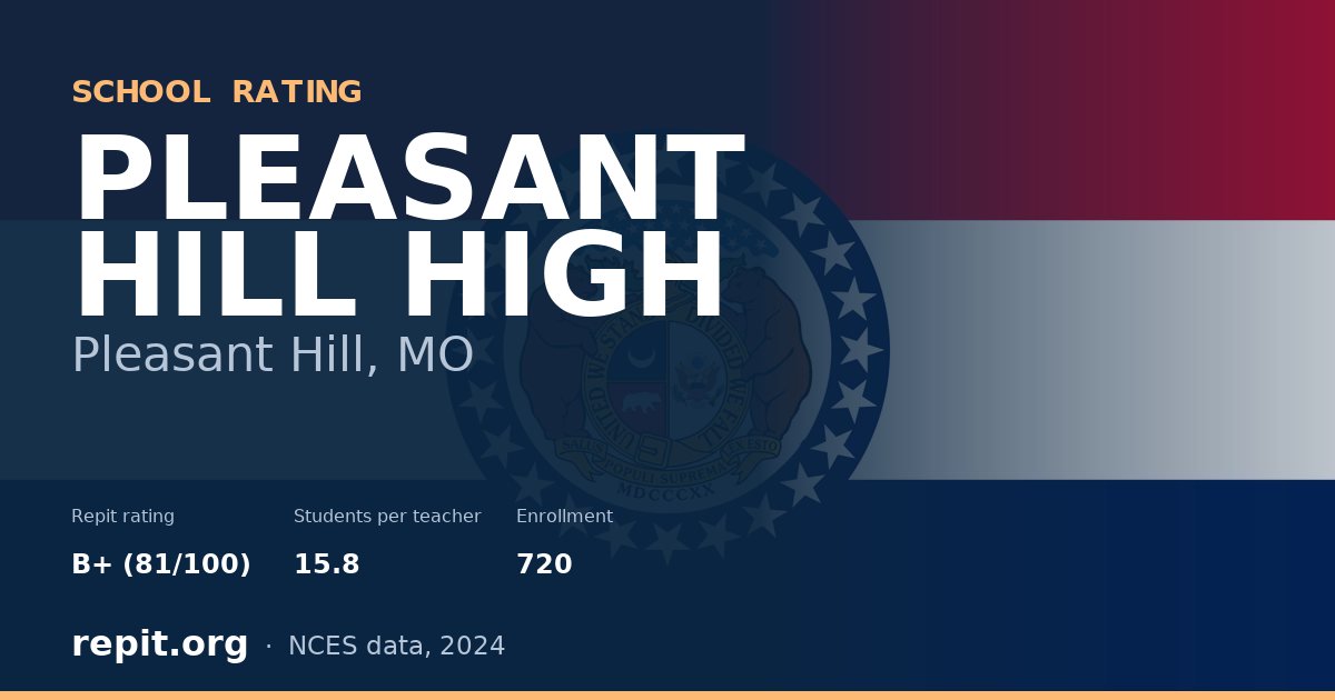PLEASANT HILL HIGH, Pleasant Hill, MO — Repit school rating B+ (81/100)