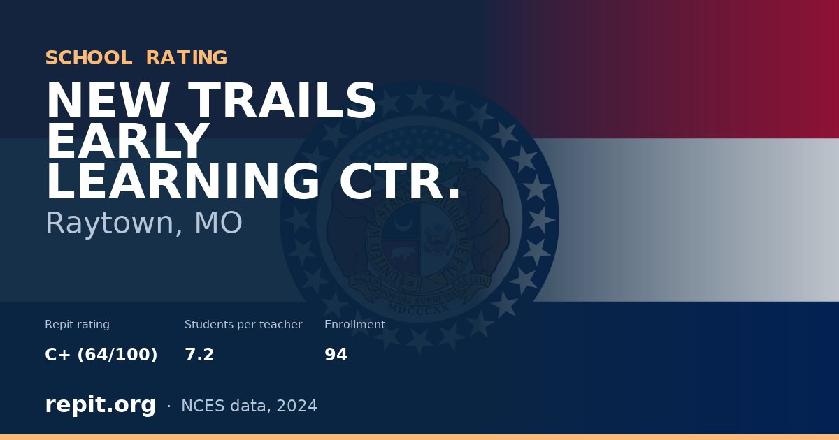 NEW TRAILS EARLY LEARNING CTR., Raytown, MO — Repit school rating C+ (64/100)