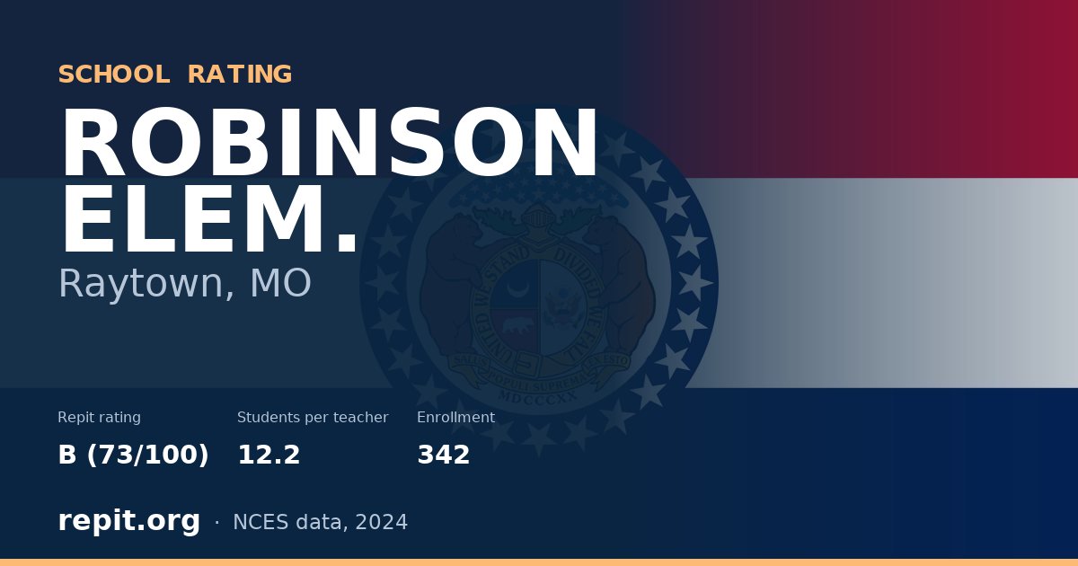 ROBINSON ELEM., Raytown, MO — Repit school rating B (73/100)