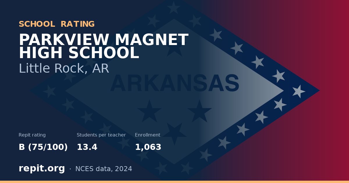 PARKVIEW MAGNET HIGH SCHOOL, Little Rock, AR — Repit school rating B (75/100)