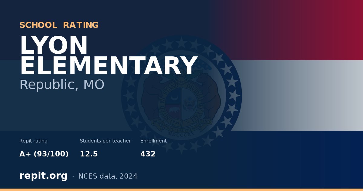 LYON ELEMENTARY, Republic, MO — Repit school rating A+ (93/100)