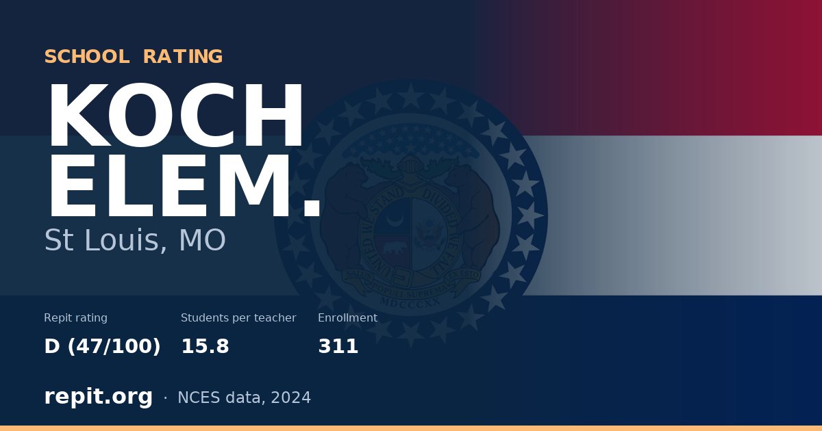 KOCH ELEM., St Louis, MO — Repit school rating D (47/100)