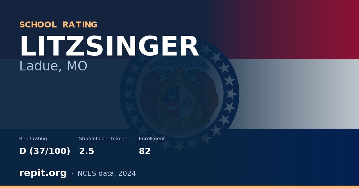 LITZSINGER, Ladue, MO — Repit school rating D (37/100)