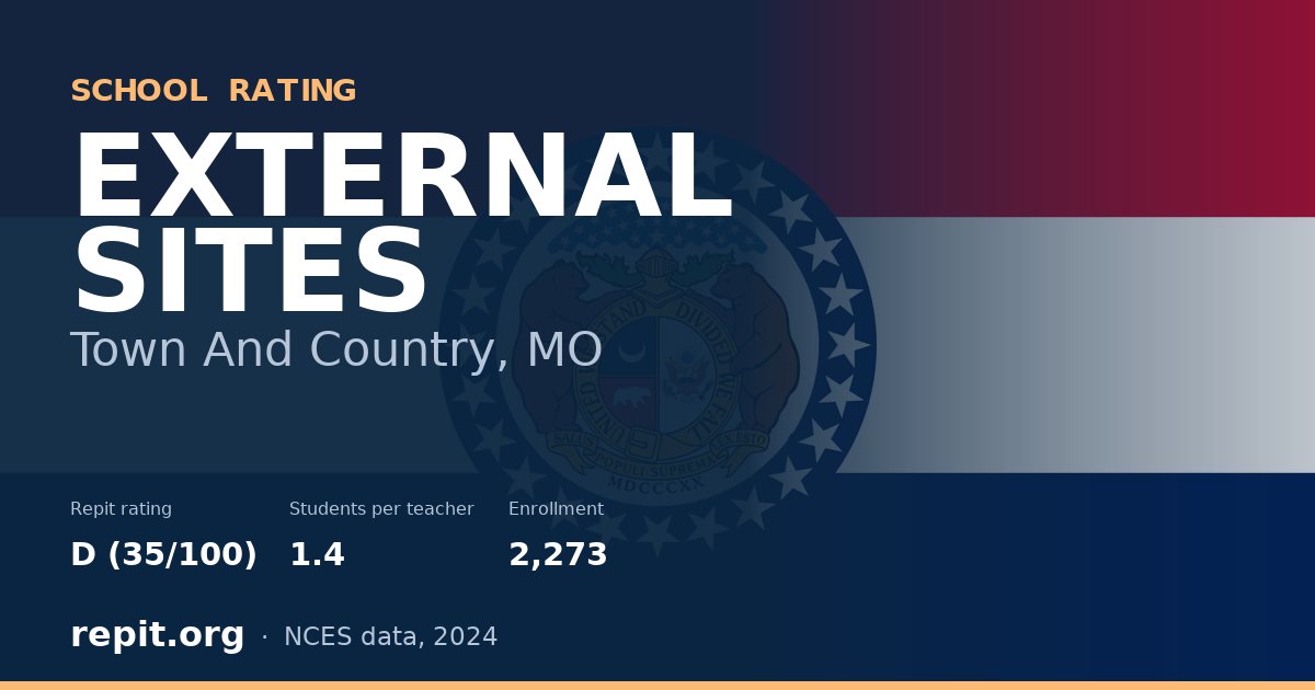 EXTERNAL SITES, Town And Country, MO — Repit school rating D (35/100)