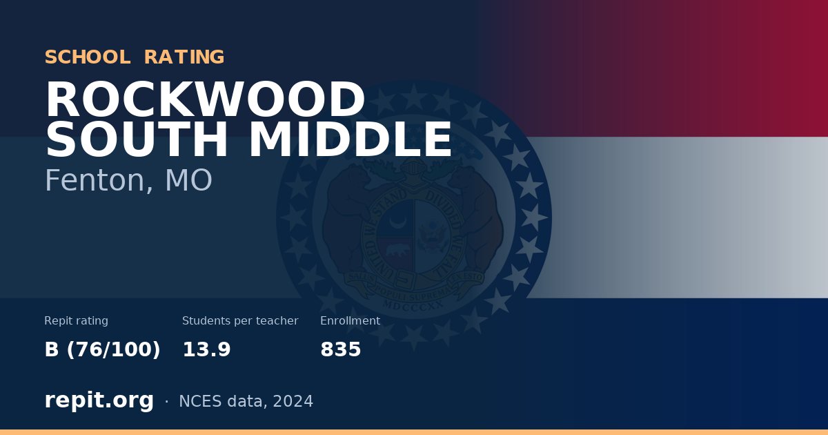ROCKWOOD SOUTH MIDDLE, Fenton, MO — Repit school rating B (76/100)