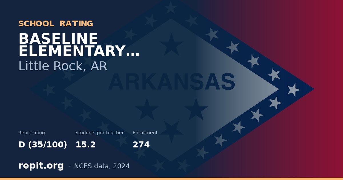 BASELINE ELEMENTARY SCHOOL, Little Rock, AR — Repit school rating D (35/100)