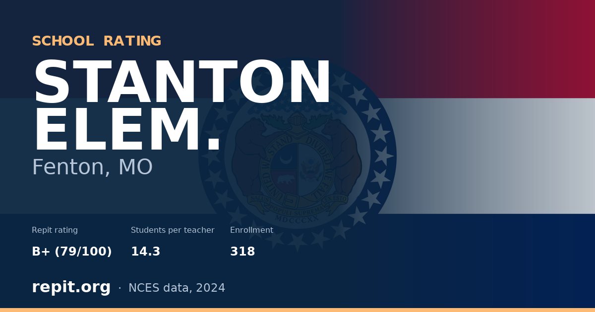 STANTON ELEM., Fenton, MO — Repit school rating B+ (79/100)