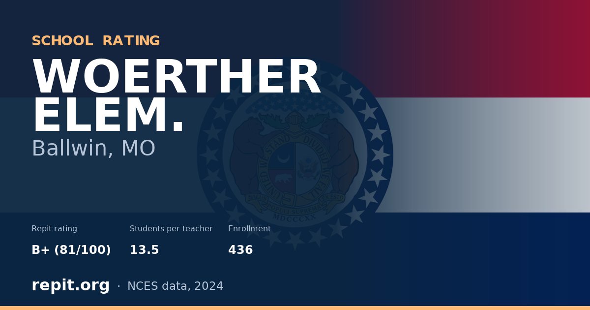 WOERTHER ELEM., Ballwin, MO — Repit school rating B+ (81/100)
