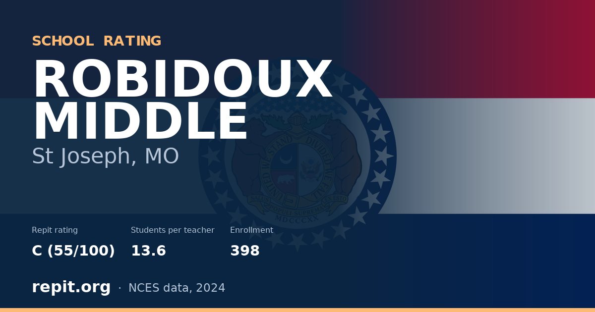 ROBIDOUX MIDDLE, St Joseph, MO — Repit school rating C (55/100)