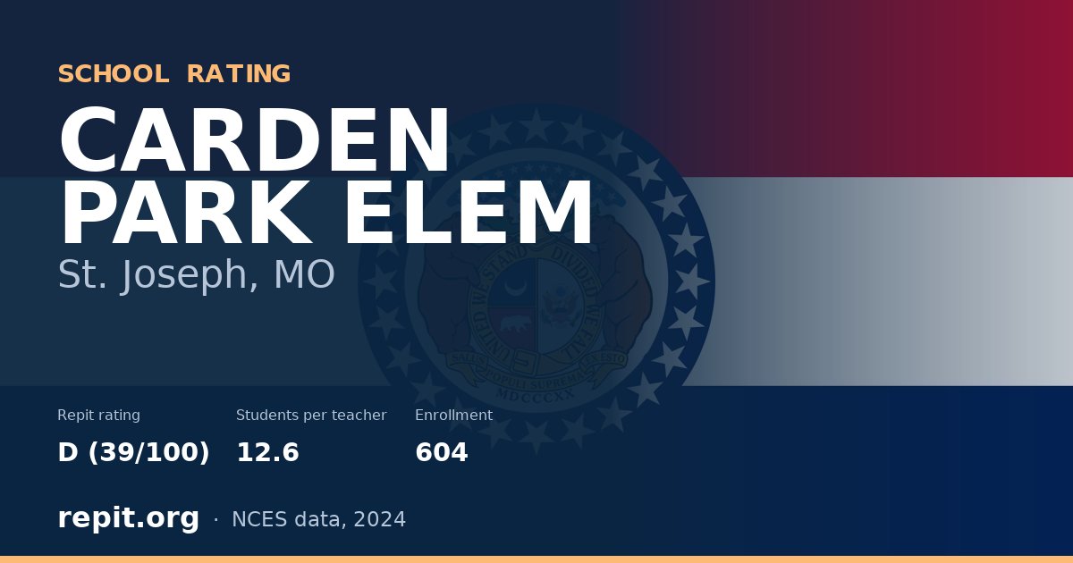 CARDEN PARK ELEM, St. Joseph, MO — Repit school rating D (39/100)