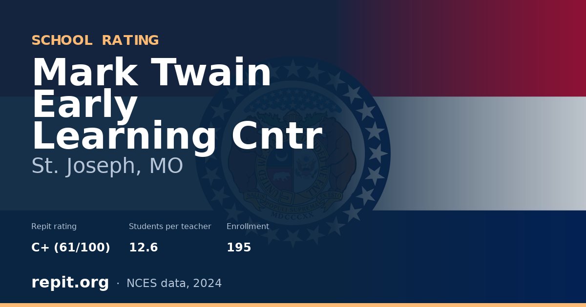 Mark Twain Early Learning Cntr, St. Joseph, MO — Repit school rating C+ (61/100)