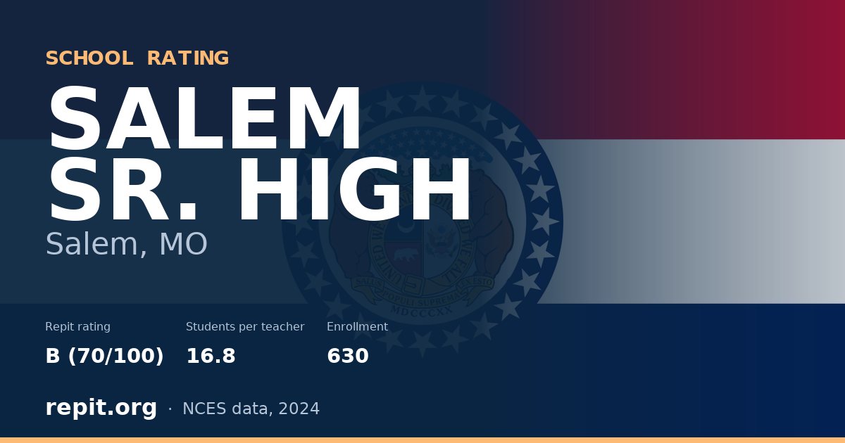 SALEM SR. HIGH, Salem, MO — Repit school rating B (70/100)
