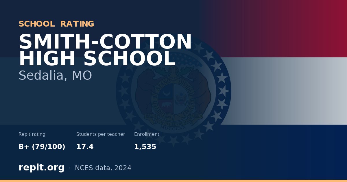SMITH-COTTON HIGH SCHOOL, Sedalia, MO — Repit school rating B+ (79/100)